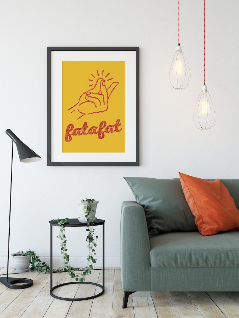 Fatafat Print | Yellow | Indian Pop Art | Desi Home Decor | South Asian Typography Gift image 2
