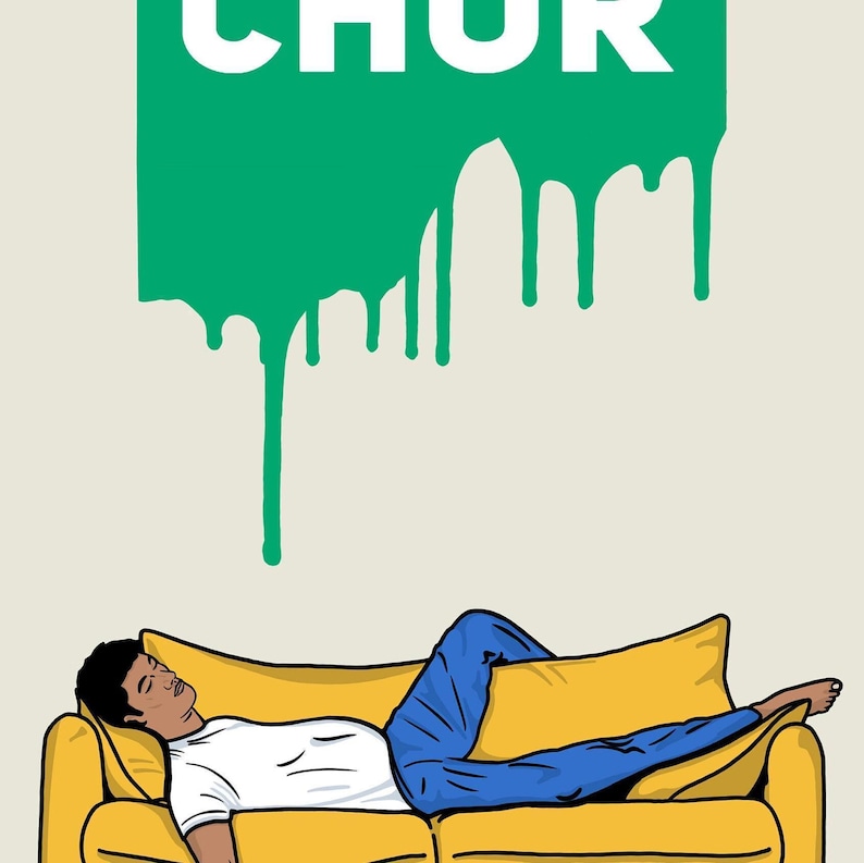 Kaam Chor Print | Gujarati Expression | Indian Desi Wall Art | South Asian Humour Gift image 3