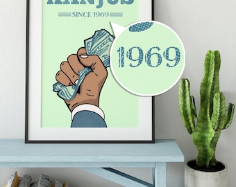Impresión de arte Kanjus / Alfabeto gujarati / Decoración del hogar Desi indio / Regalo del sur de Asia