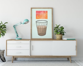 Masala Chai Print | Indian Tea Poster | South Asian Home Decor | Desi Kitchen Wall Art Gift