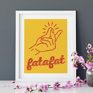 Impression Pop Art pour décoration murale indienne, cadeau culturel hindi desi, affiche d&#39;oeuvres d&#39;art originales modernes et contemporaines d&#39;Asie du Sud - jaune Fatafat