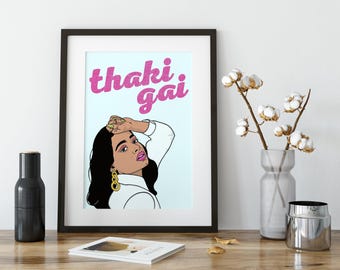 Art Print Wall Art Home Gift Decor for Indian South Asian Art Desi Gujarati Punjabi Bollywood Spiritual Vibrant Colourful Modern Cultural