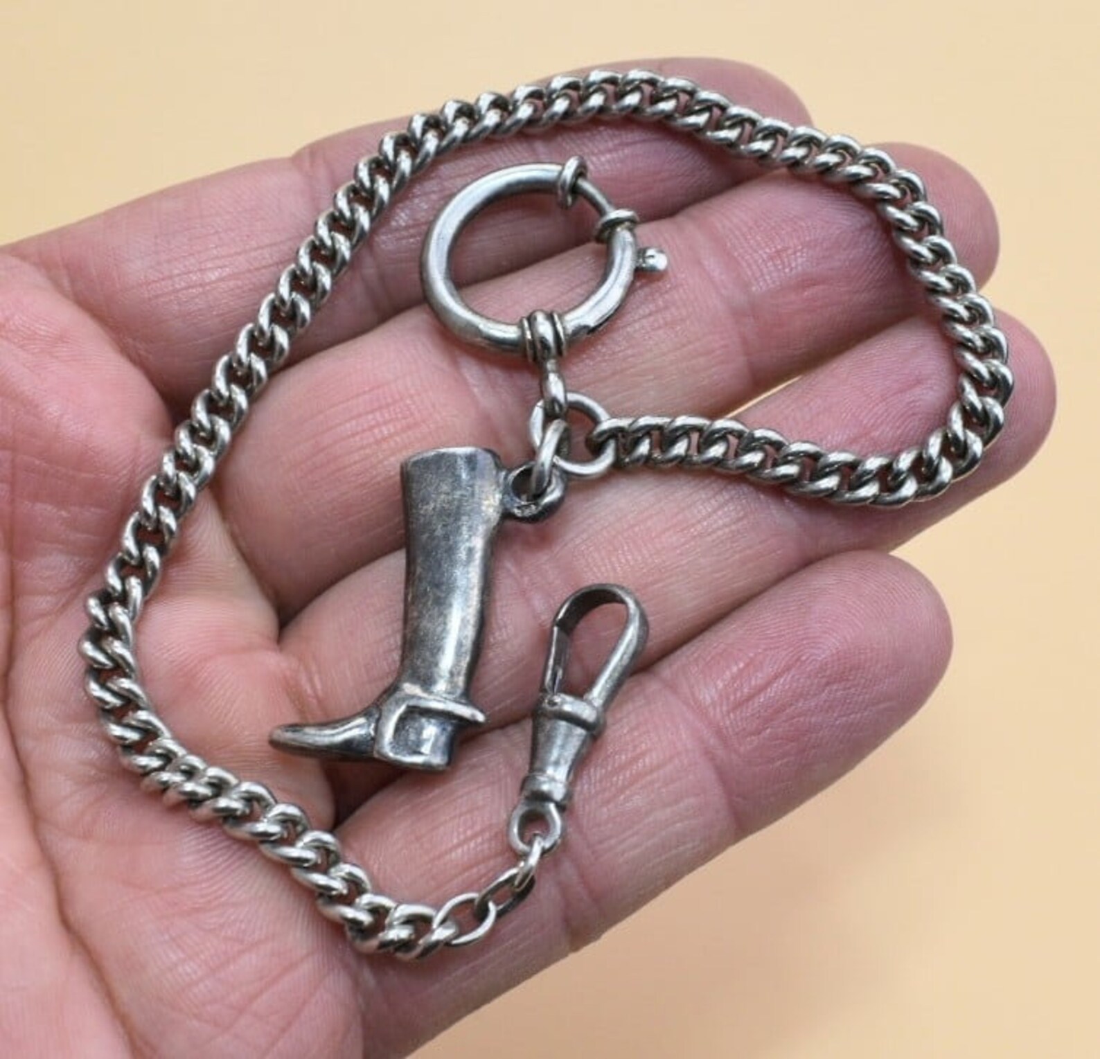 Silver Pocket Watch Chain Vintage Silver Pocket Watch Chain Etsy