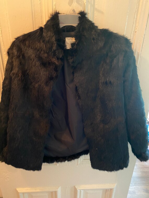 Vintage 1980s French Rabbit Fur Coat - image 3