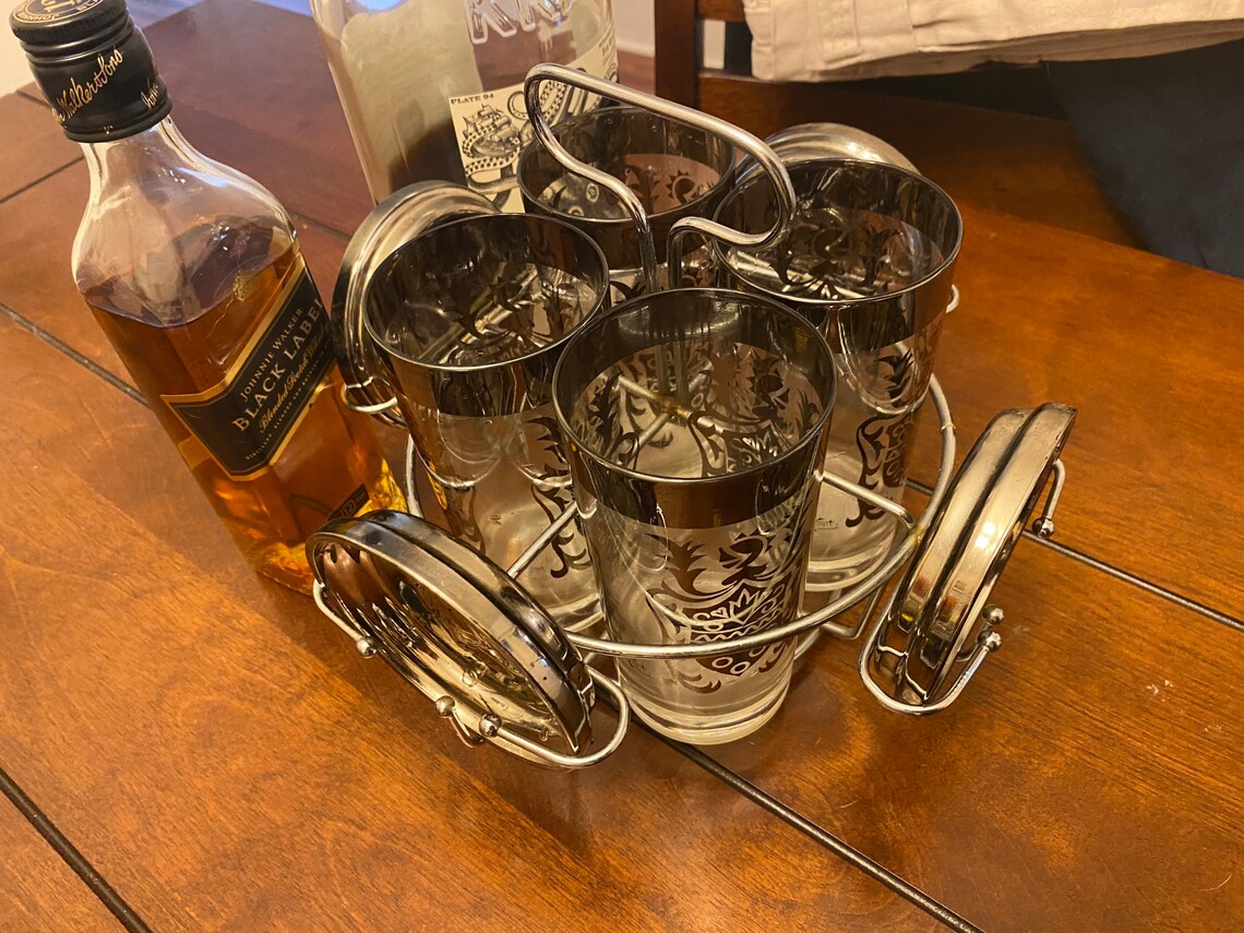 Vintage 1950s Kimiko Highball Glassware set of four glasses Etsy