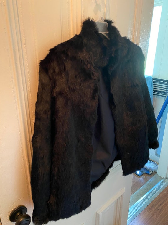 Vintage 1980s French Rabbit Fur Coat Gem