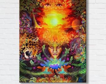 Inner Wisdom and Higher Guidance | Ayahuasca Art | Wall Deco | Peruvian Art | Limited Edition Canvas Print
