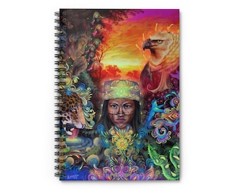 The Mystical Healer | Ayahuasca Journal | Spiral Notebook - w. Ruled Line
