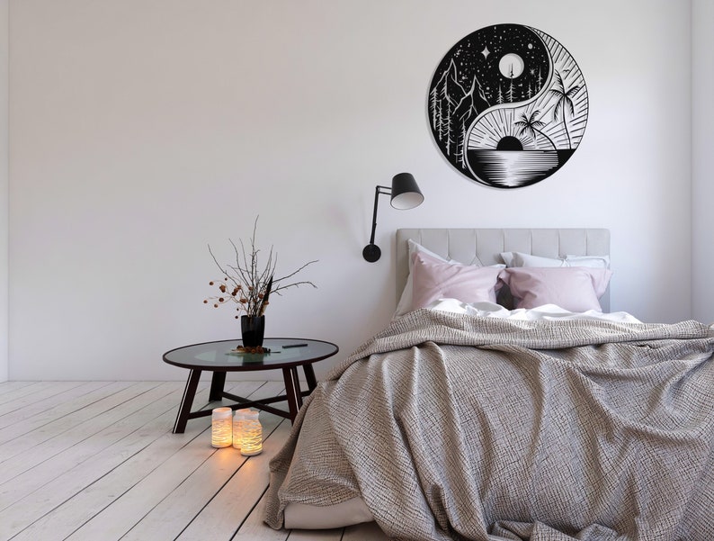 Yin Yang | Sun & Moon Metal Wall Decor | Metal Wall Art | Housewarming Gift | Home Decor | Office Decor | Interior Design 