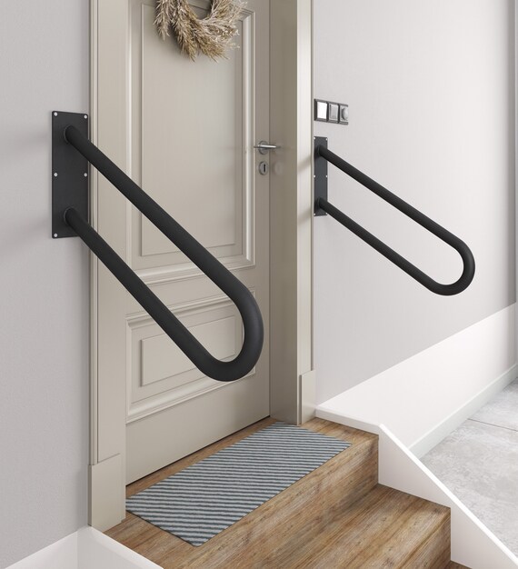 Metal Handrail for Stairs 13 Steps Rail for Garage Stairs Etsy