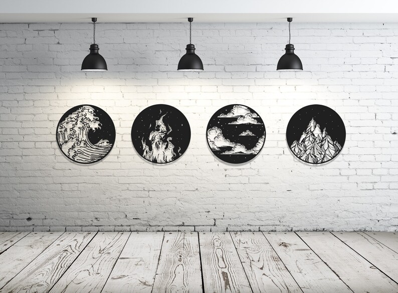Four Elements Metal Wall Decor Metal Wall Art Housewarming