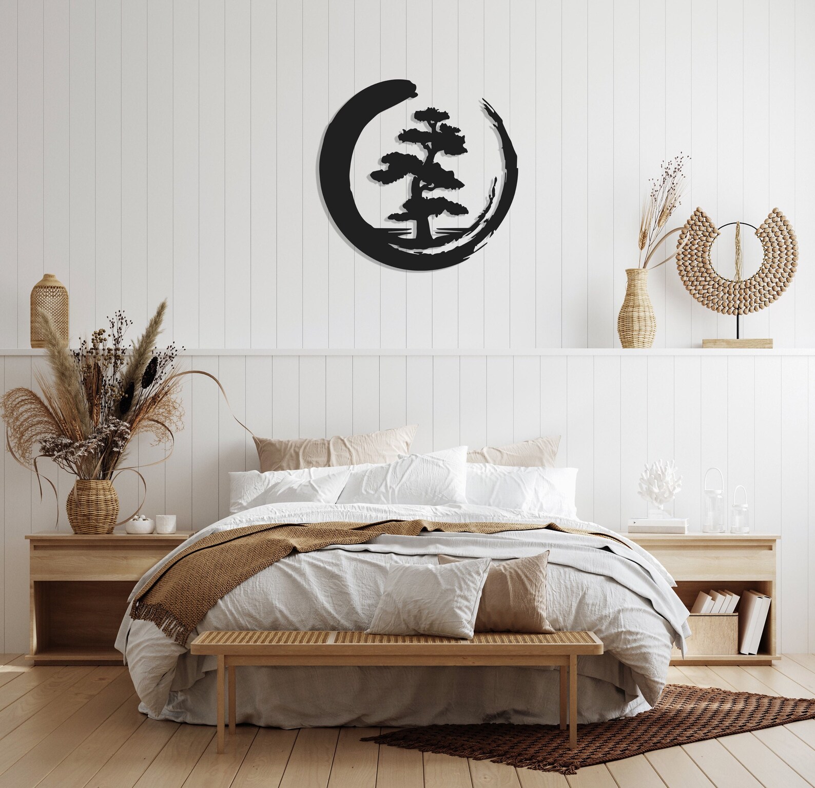 Bonsai Tree Metal Wall Decor Metal Wall Art Enso Circle Etsy Canada