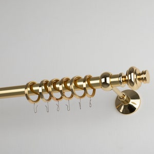 Scarlett 25 mm Bright Golden Brass Curtain Pole Set