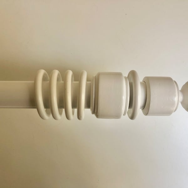 35mm White Wooden Curtain Pole Set