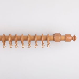 Chelsea Oak Curtain Pole Set – Natural Oak Wooden Rod with Rings and Brackets | Ventana Concept
