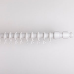 Chelsea/ 35mm white finish handmade solid curtain pole set , white curtain rod, curtain pole with finial