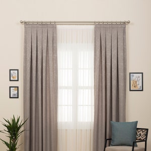 Ivory Inverted Box Pleated Drapery Curtain