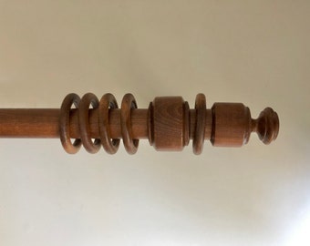 35mm Walnut Curtain Pole Set