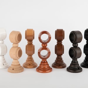 Double Curtain Bracket – Handcrafted Wooden Support for Layered Drapes | All Color Options by Ventana Concept