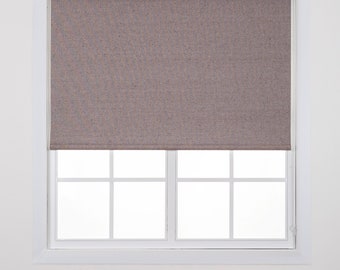 Sofia Mocha - Linen textured blackout roller blind, custom blackout roller shade, blackout blind with texture, textured woven blinds