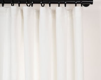 27 color - Cortina de lino texturizada belga con bolsillo de varilla, cortinas de lino natural, panel de cortina de lino %100 de peso pesado