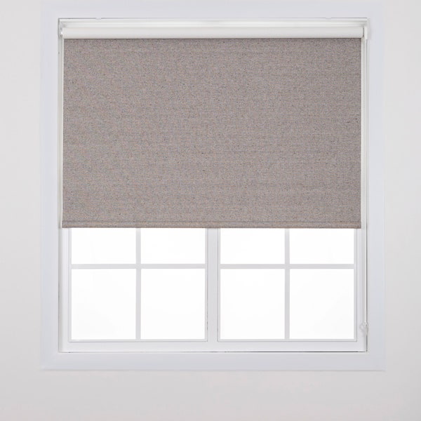 Sofia Beige - Linen textured blackout roller blind, custom blackout roller shade, blackout blind with texture, textured woven blinds