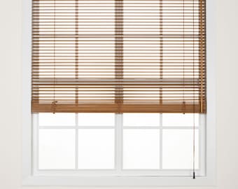 25 mm oak slats natural wood venetian blind, real wood venetian shade, oak color wooden blind