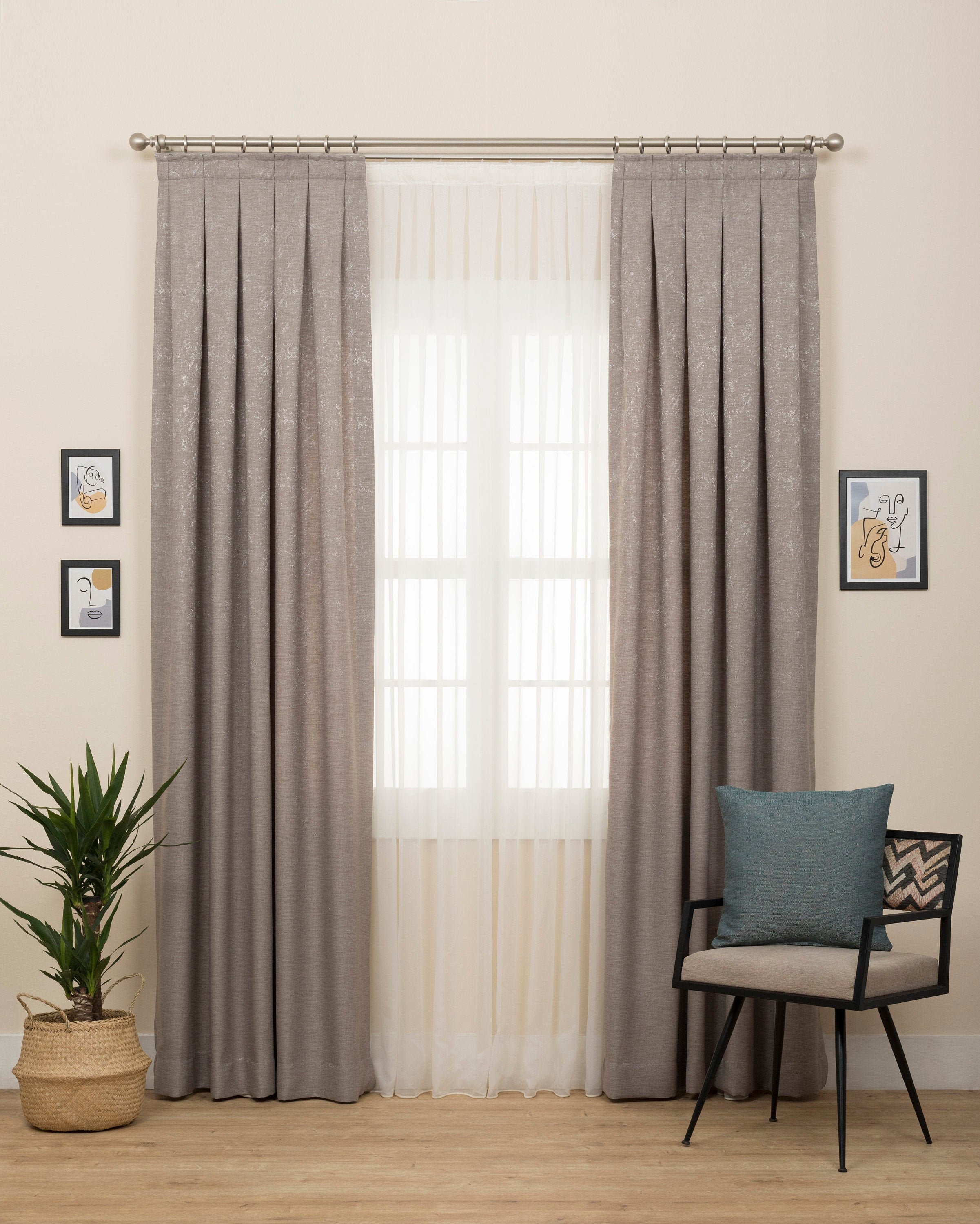 Ivory Inverted Box Pleated Drapery Curtain Etsy UK