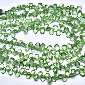Super Quality Green Apatite Pear Beads - 9 inches - Beautiful Natural  Faceted Apatite Pear Briolette - Size is 4x6 - 5x8 mm #2447