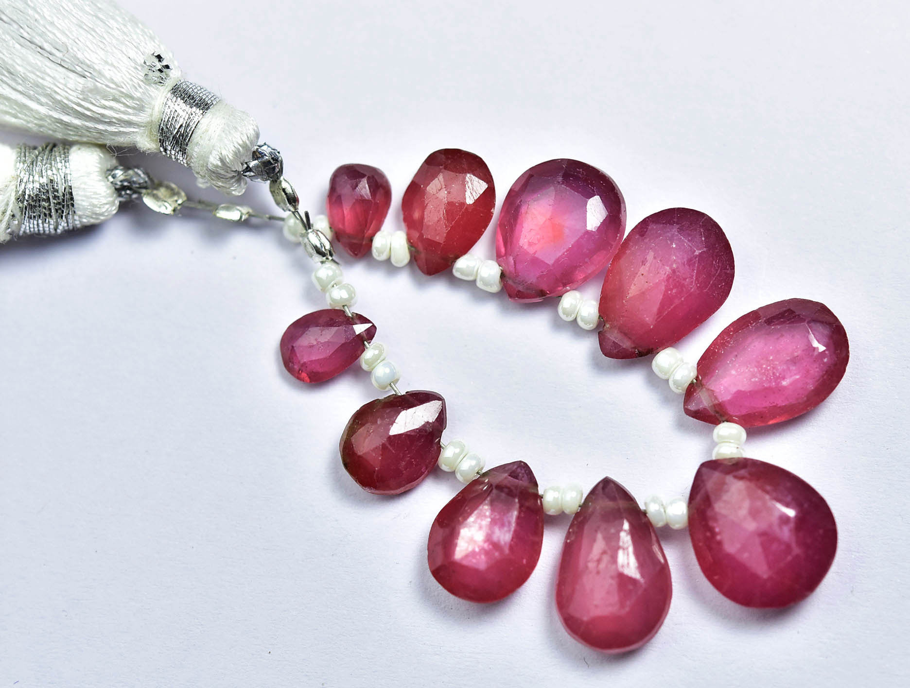 Super Quality Ruby Briolette Bead - 10 Beads - Beautiful Natural ...