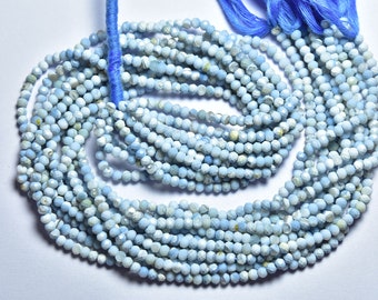 African Opal Rondelle Beads - 13 inches - Natural Most Beautiful Micro Cut Faceted African Blue Opal Rondelle - Size is 2.5 mm #1122