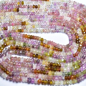 Unique Spinel Rondelle Beads - 18 inches -  Natural Faceted Spinel Rondelles - Size is 3-4 mm #1511