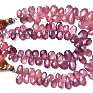 Magnifique perle en rubis en forme de poire - 20 cm - Rubis naturel facetté en forme de poire, rubis d'Afrique - Dimensions : 8 x 6 à 7 x 11 mm #2063