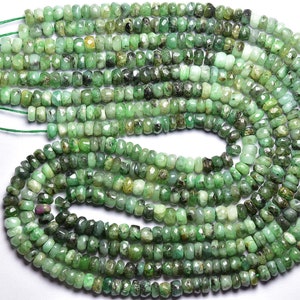 Emerald Rondelle Beads - 14 inches - Natural Faceted Emerald Rondelle - Size is 4.5-5 mm #1409