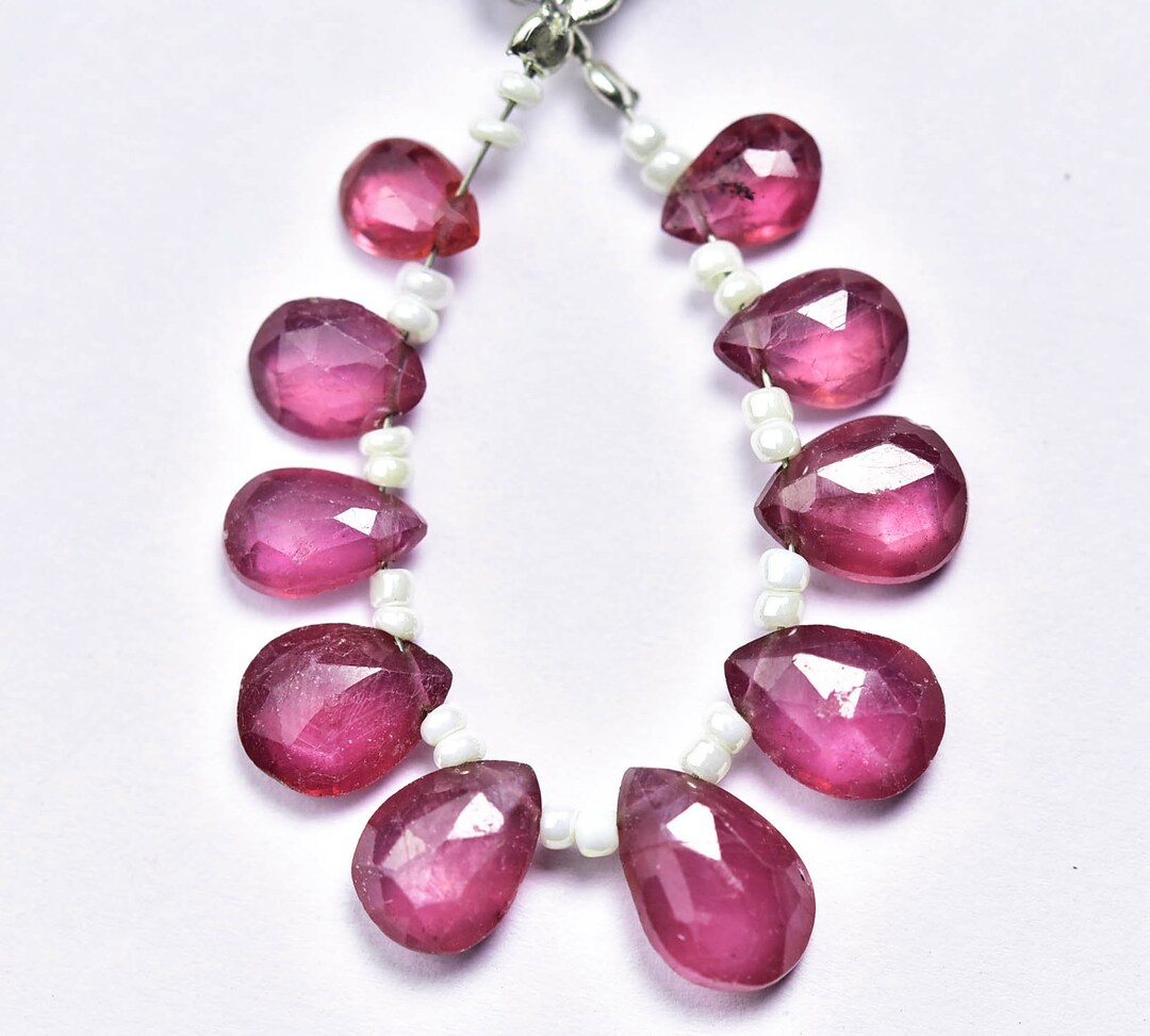Super Quality Ruby Briolette Bead - 10 Beads - Beautiful Natural ...
