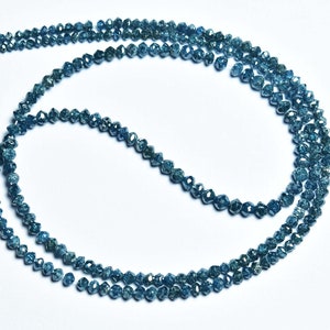 Superb Natural Blue Diamond Rondelle Beads - Amazing Sparkling Faceted Blue Diamond Conflict Free Beads - Size is 1.5 -2.5mm#2023
