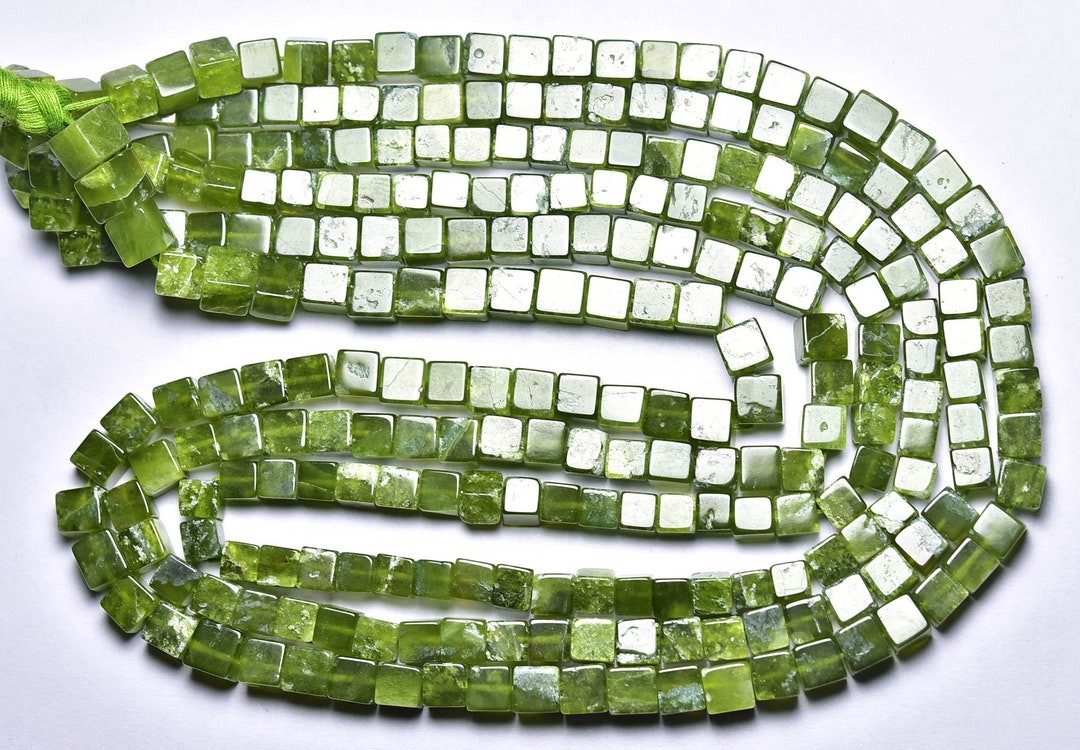 Vesuvianite Cube Beads 8 Inches Natural Most Beautiful Etsy Canada