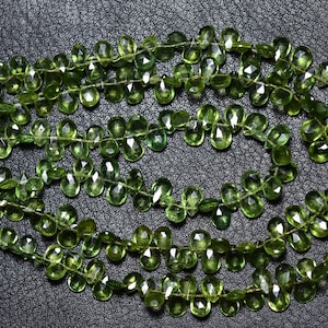 Super Quality Green Apatite Pear Beads - 9 inches - Beautiful Natural  Faceted Apatite Pear Briolette - Size is 3x6 - 5x7 mm #2442