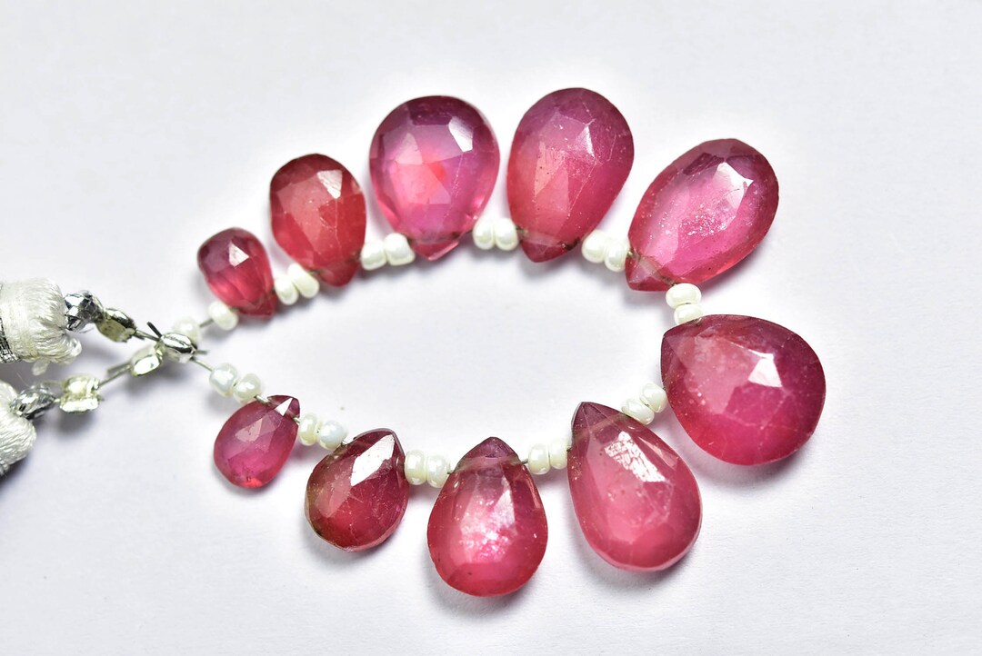 Super Quality Ruby Briolette Bead - 10 Beads - Beautiful Natural ...