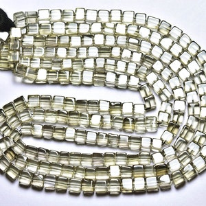 Smoky Quartz Cube Beads -  Inches 16 - Natural Faceted Smoky Quartz Cube - Size is 5.5x6 - 6x6.5 mm #2621