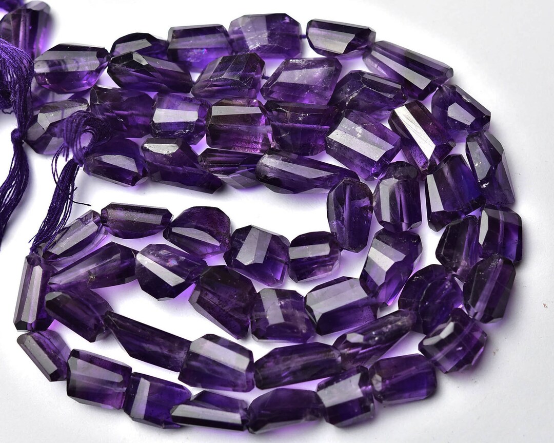 Beautiful Amethyst Nugget Beads 8 Inches Natural Faceted Amethyst