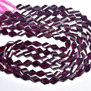 Garnet Twisted Fancy Beads - 14 inches - Natural Garnet Faceted Twisted Fancy - Size is 5x8 - 6x10 mm #2544