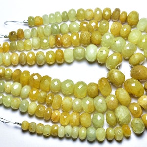 Yellow Sapphire Rondelle Beads - 7 inches - Natural Faceted Yellow Sapphire Rondelle - Size is 5 - 8.5 mm #2724
