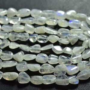 Beautiful Rainbow Moonstone Nugget Beads - 8 inches - Natural Smooth Rainbow Moonstone Nuggets - Size is 9-13 mm,#1387
