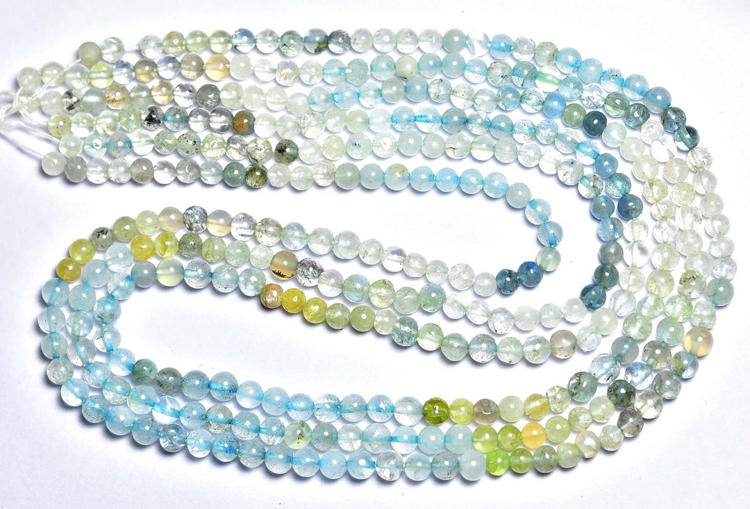 Bracciale Girocollo In Acquamarina Naturale 29.50 Carati – Sfere Rondelle 8'' – JaipurJewels
