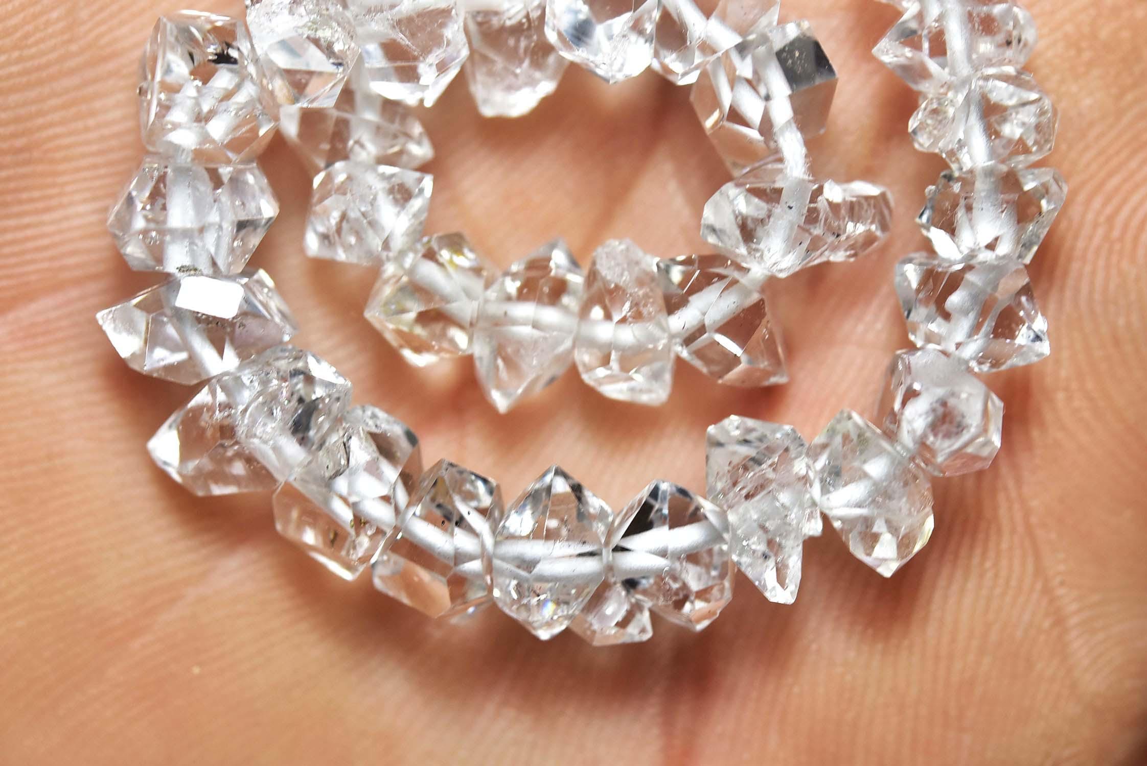 極上のハーキマーダイヤモンドクォーツビーズ - 美しい透明天然形状 1