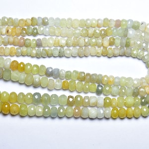 Natural Yellow Sapphire Rondelle Beads - 7 inches - Micro Faceted White Yellow Sapphire Rondelles - Size is 4.5-5.5 mm #1727