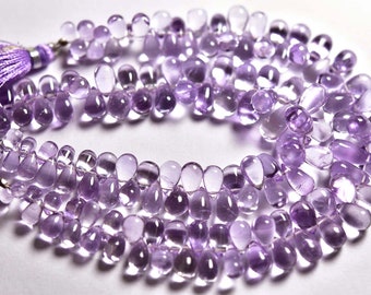 Super Quality Pink Amethyst Teardrop Beads - 7.5 inches - Natural Pink Amethyst Smooth Teardrops Briolettes - Size is 4x6-6x10 mm #1044