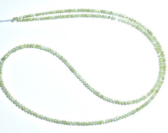 Superb Natural Creamy Gray Diamond Rondelle Bead -15 inches- Sparkling Faceted Gray Diamond Conflict Free Beads - Size is 1.5 -2.1mm#1731