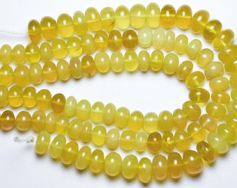 7 inch - Natuurlijke, prachtige, gladde, gele opaal rondelle kralen - Afmeting: 9,5 mm #1734
